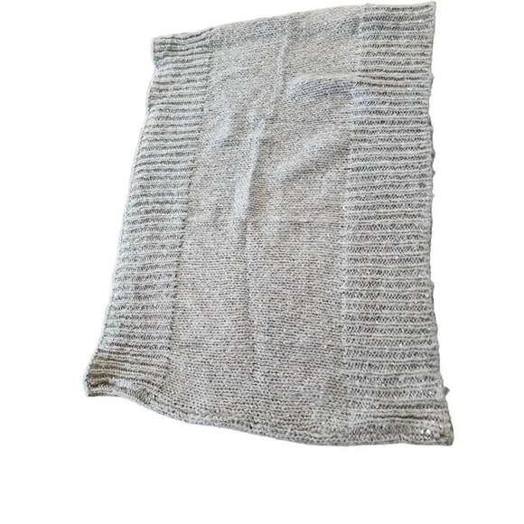 H&M Scarf Womens One Size Beige Gray Knit Sequin - Picture 5 of 5